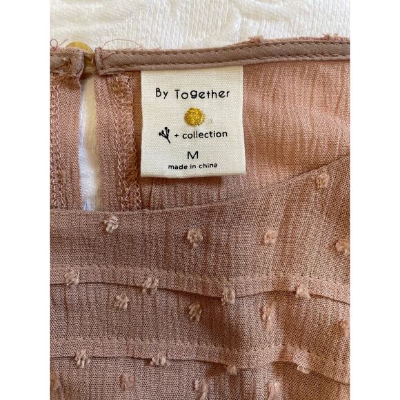 Boho Chic Blush Dress, Long Top, Medium, Swiss dot and lace detail. By Together. - Picture 3 of 5